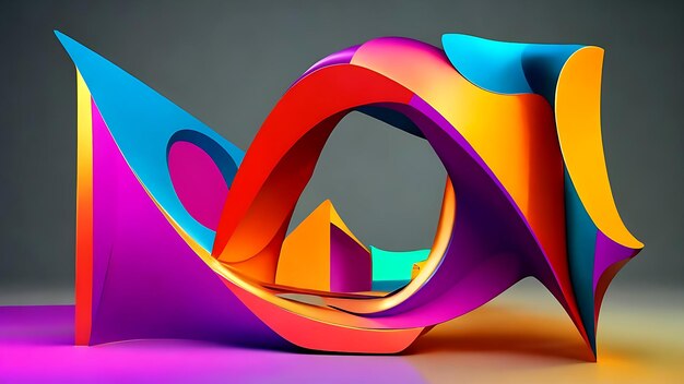 Rendering 3d di forma colorata futuristica