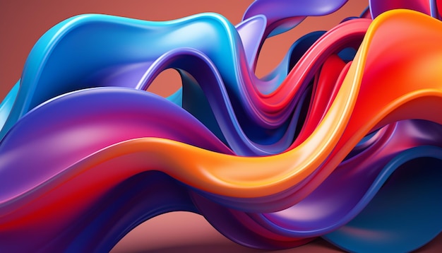 Rendering 3D di forme abstract colorate