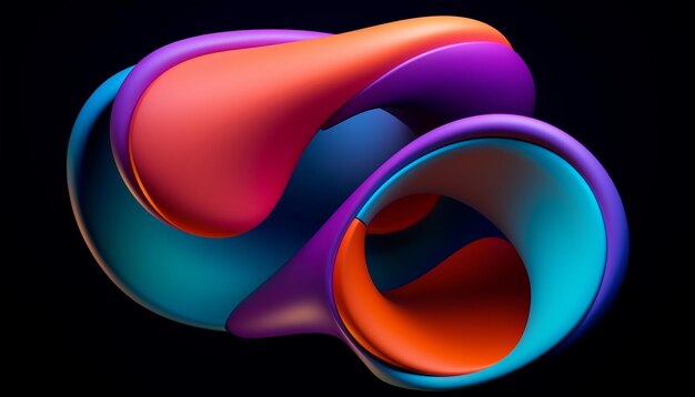 Rendering 3D di forme abstract colorate