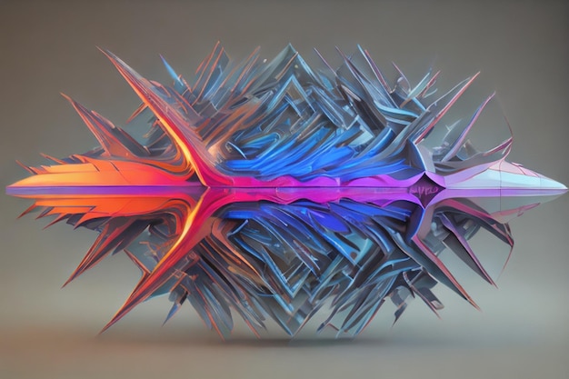 Rendering 3D di forme colorate futuristiche