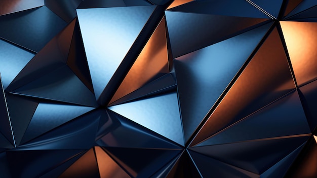 Rendering 3d di forme geometriche astratte in colori blu e marrone Generative ai