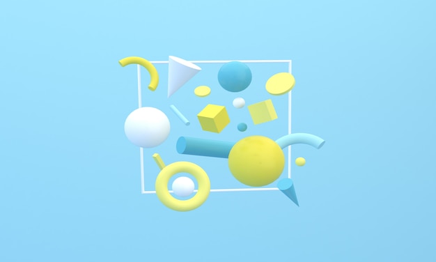 Rendering 3D di forme geometriche colorate