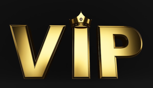 Rendering 3D di Golden VIP Crown, Royal oro VIP corona sul cuscino, Crown VIP