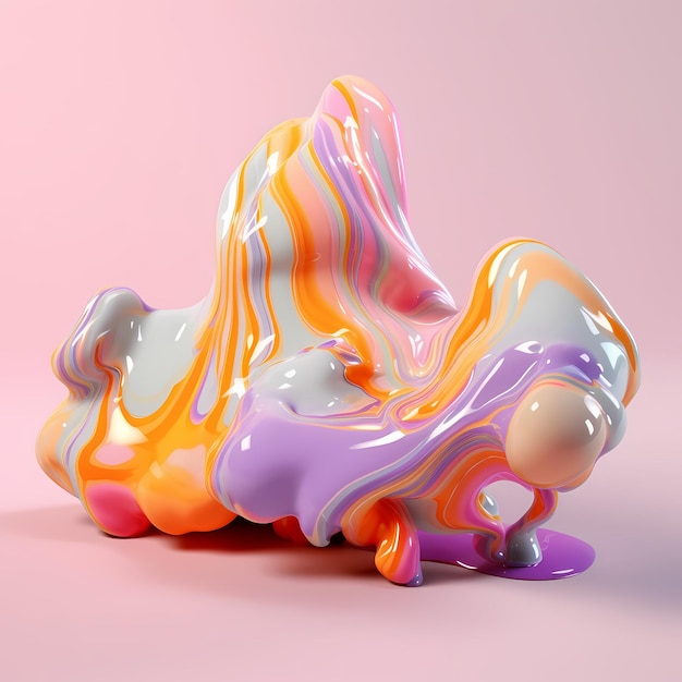 Rendering 3D di liquidabstract colorato