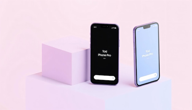 Rendering 3D di mockup mobile realistico