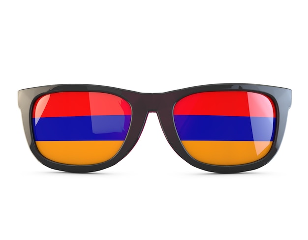 Rendering 3D di occhiali da sole bandiera Armenia