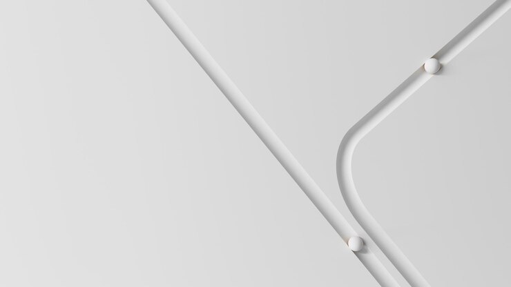 Rendering 3D di sfondo bianco astratto con traccia curva