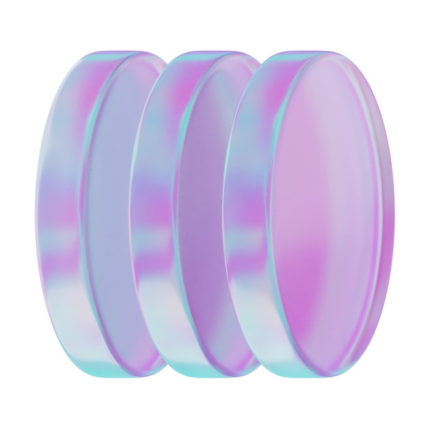 Rendering 3D di sfondo bianco isolato con icona 3D a tripla ellisse