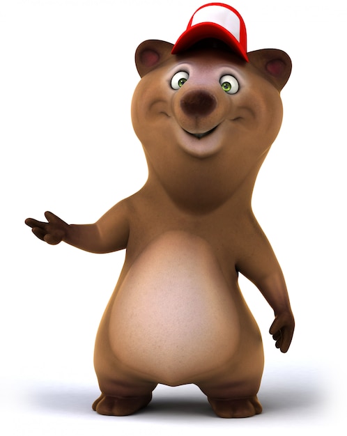 Rendering 3D di simpatico orso