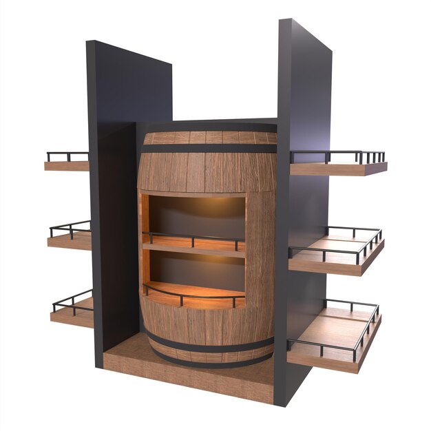 Rendering 3D Di Stand Botte Di Whisky