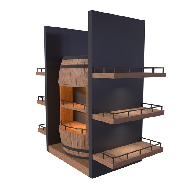 Rendering 3D Di Stand Botte Di Whisky