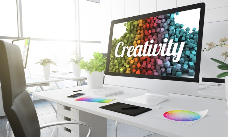 Rendering 3d di studio di creatività