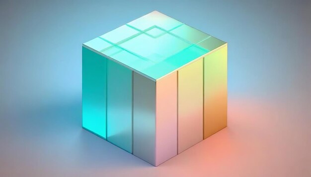 Rendering 3D di un cubo quadrato geometrico