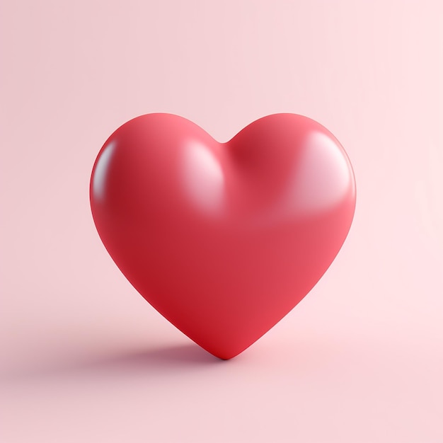 Rendering 3D di un cuore su sfondo semplice