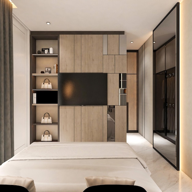 Rendering 3D di un design interno squisito e magnifico