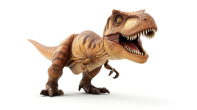 Rendering 3D di un dinosauro Tyrannosaurus Rex con una consistenza e un'illuminazione realistiche