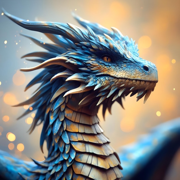 Rendering 3D di un drago fantasy isolato su uno sfondo scuro