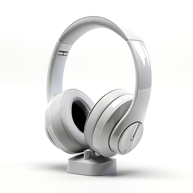 Rendering 3D di un giovane che ascolta musica su Headpho D5 Concept creativo Digital Native Gen Al