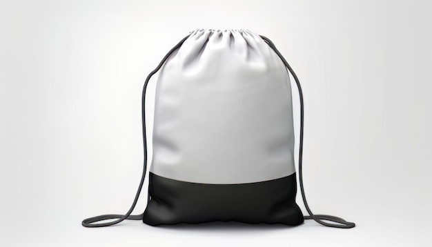 Rendering 3d di un modello di borsa in bianco e nero su sfondo bianco