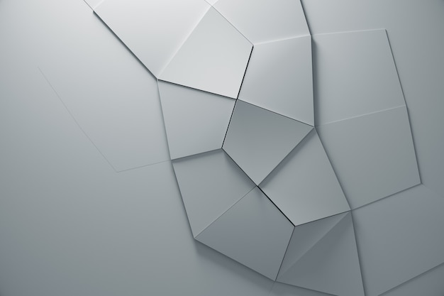 Rendering 3D di un motivo geometrico astratto bianco
