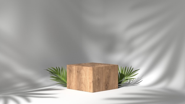 Rendering 3D di un podio in legno