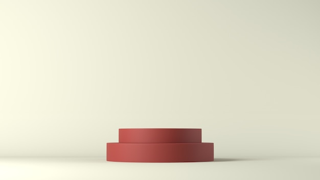 Rendering 3D di un podio rosso