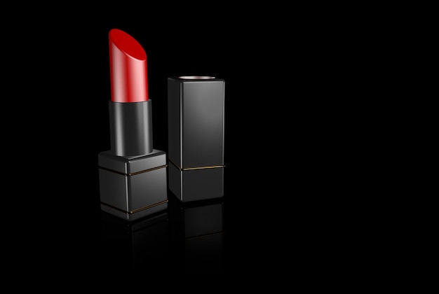 Rendering 3D di un rossetto rosso