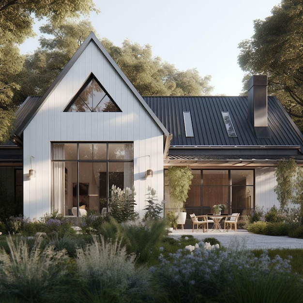 Rendering 3D di una casa moderna