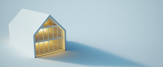 Rendering 3D di una casa