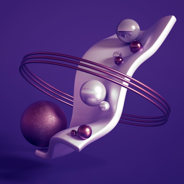Rendering 3D di una composizione realistica.