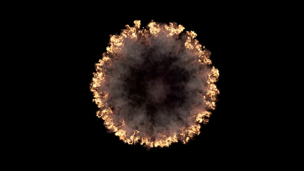Rendering 3D di una serie di spettacolari onde d'urto provenienti da un'esplosione