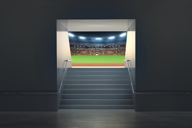 Rendering 3D di uno sfondo dello stadio sportivo