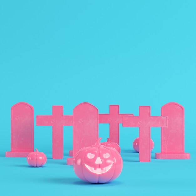 Rendering 3D di zucche di Halloween