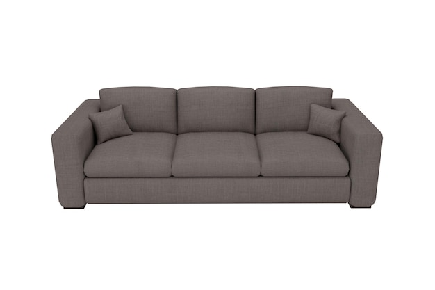 Rendering 3d divano elegante grigio realistico