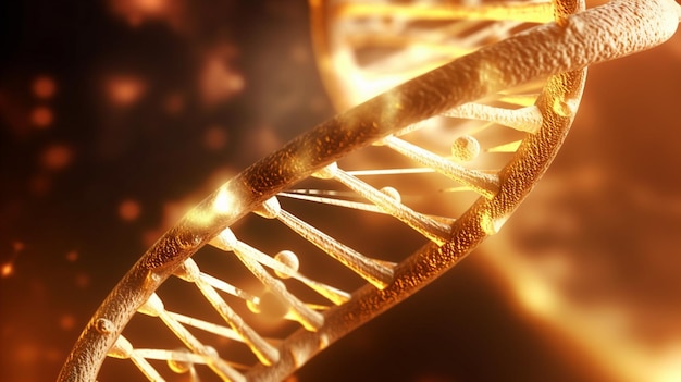 Rendering 3D DNA astratto con sfondo scuro