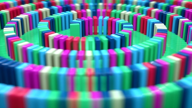 Rendering 3D effetto domino