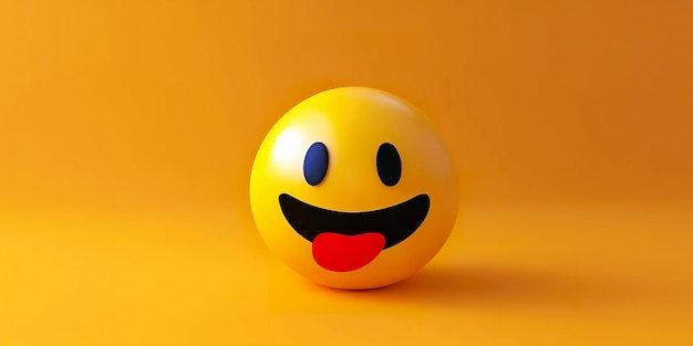 Rendering 3D Emoticon felice e ridente