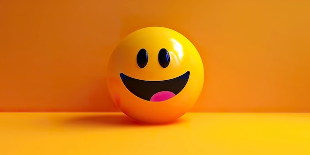 Rendering 3D Emoticon felice e ridente