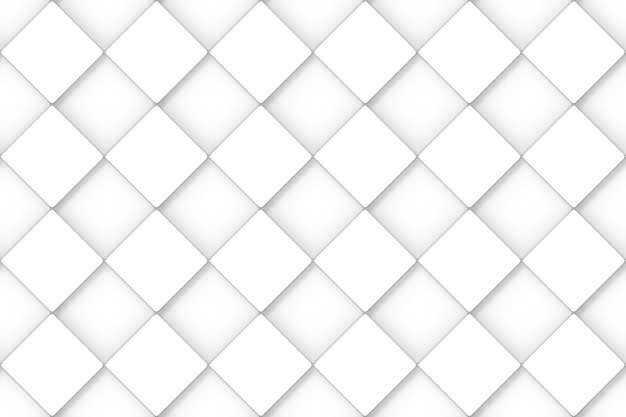 Rendering 3D. Fondo della parete di progettazione di arte del modello di griglia quadrata bianca minima senza cuciture.