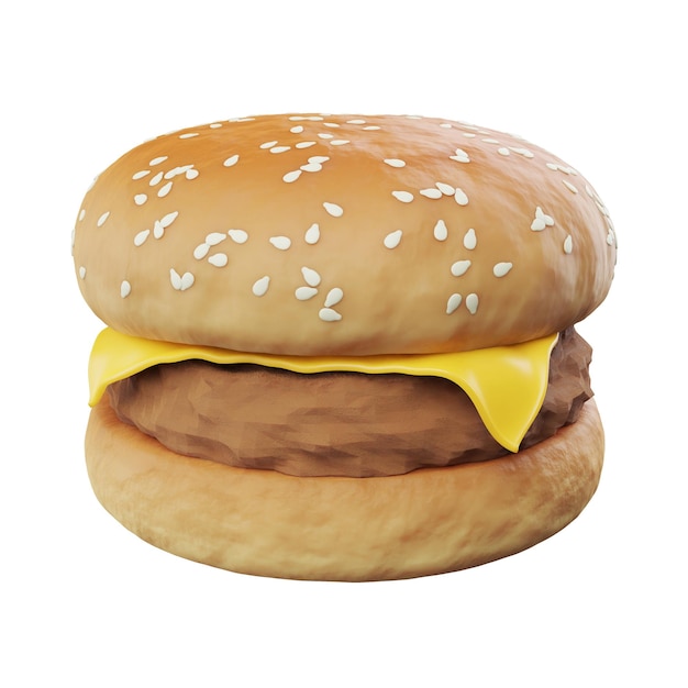 Rendering 3D Hamburger taglia S su sfondo bianco