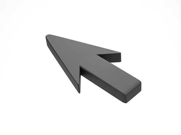 rendering 3d illustrazione 3d Icona della freccia del mouse Simbolo geometrico del cursore minimo per il sito Web su sfondo bianco