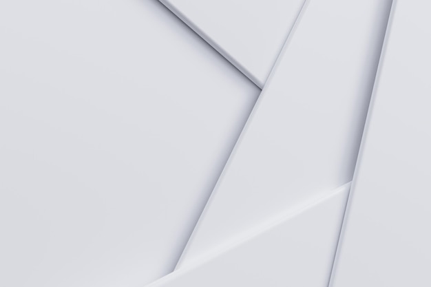 Rendering 3d in stile carta di sfondo geometrico astratto bianco