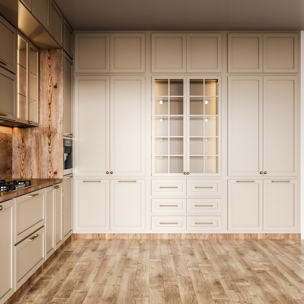 Rendering 3D Ispirazione per il design degli interni della cucina moderna