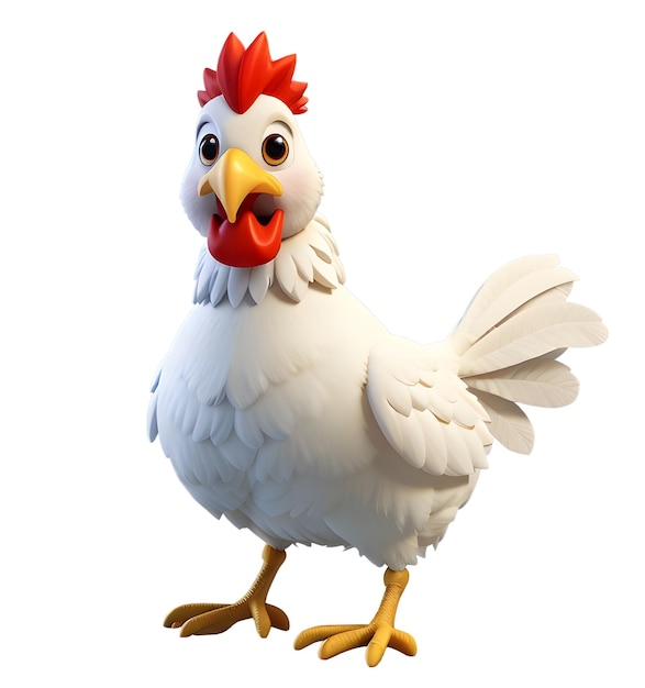 Rendering 3D per cartoni animati di gallina o gallo