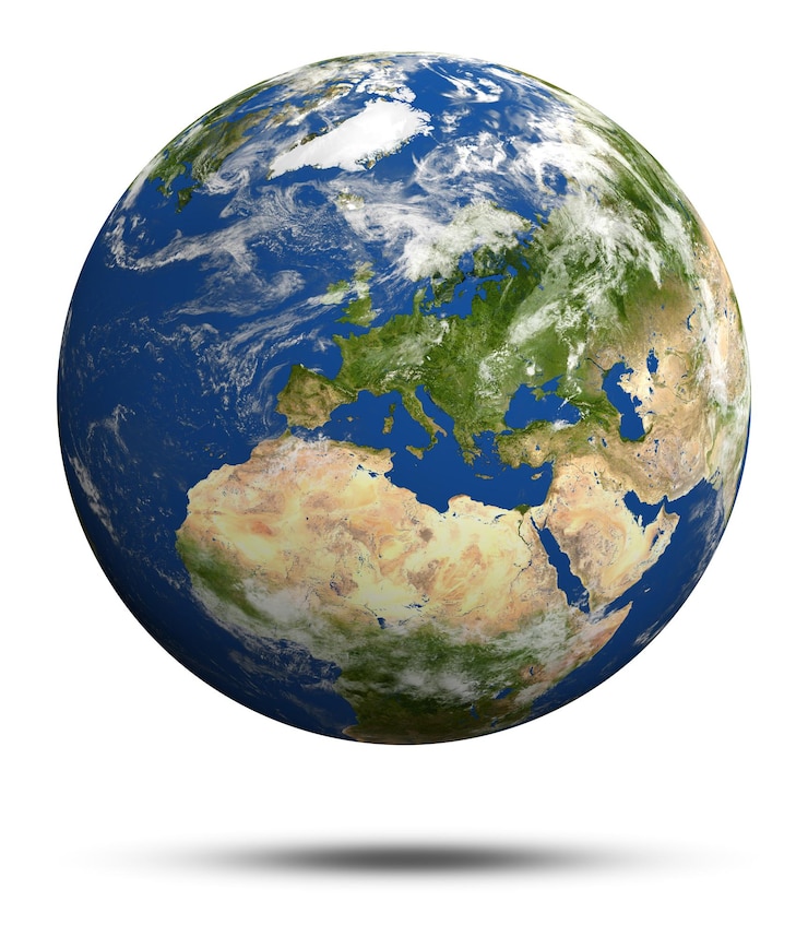 Photo rendering 3d planet bumi