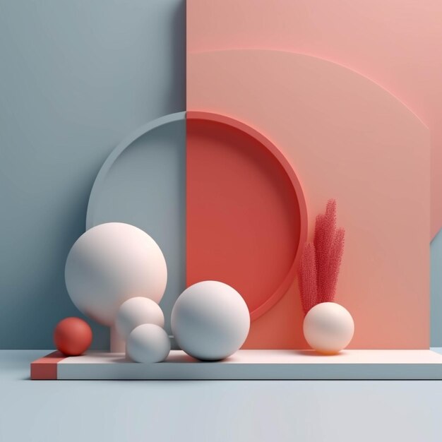 rendering 3d podio di forme geometriche astratte per la presentazione del prodotto Colori pastello della scena minima