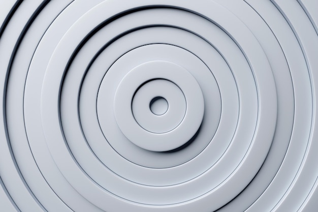 Rendering 3D portale frattale rotondo bianco astratto Spirale rotonda colorata