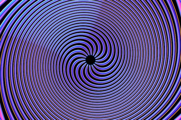 Rendering 3D Portale frattale rotondo viola astratto Spirale rotonda colorata
