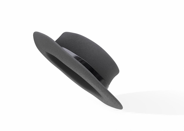 Rendering 3d realistico di cappello su sfondo bianco