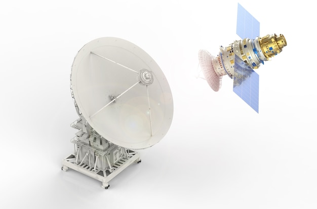 Rendering 3D satellitare e parabola satellitare per la comunicazione globale